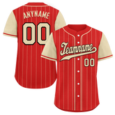 Custom Red Yellow Stripe Fashion Personalized Authentic Baseball Jersey BSBJ01-D017236